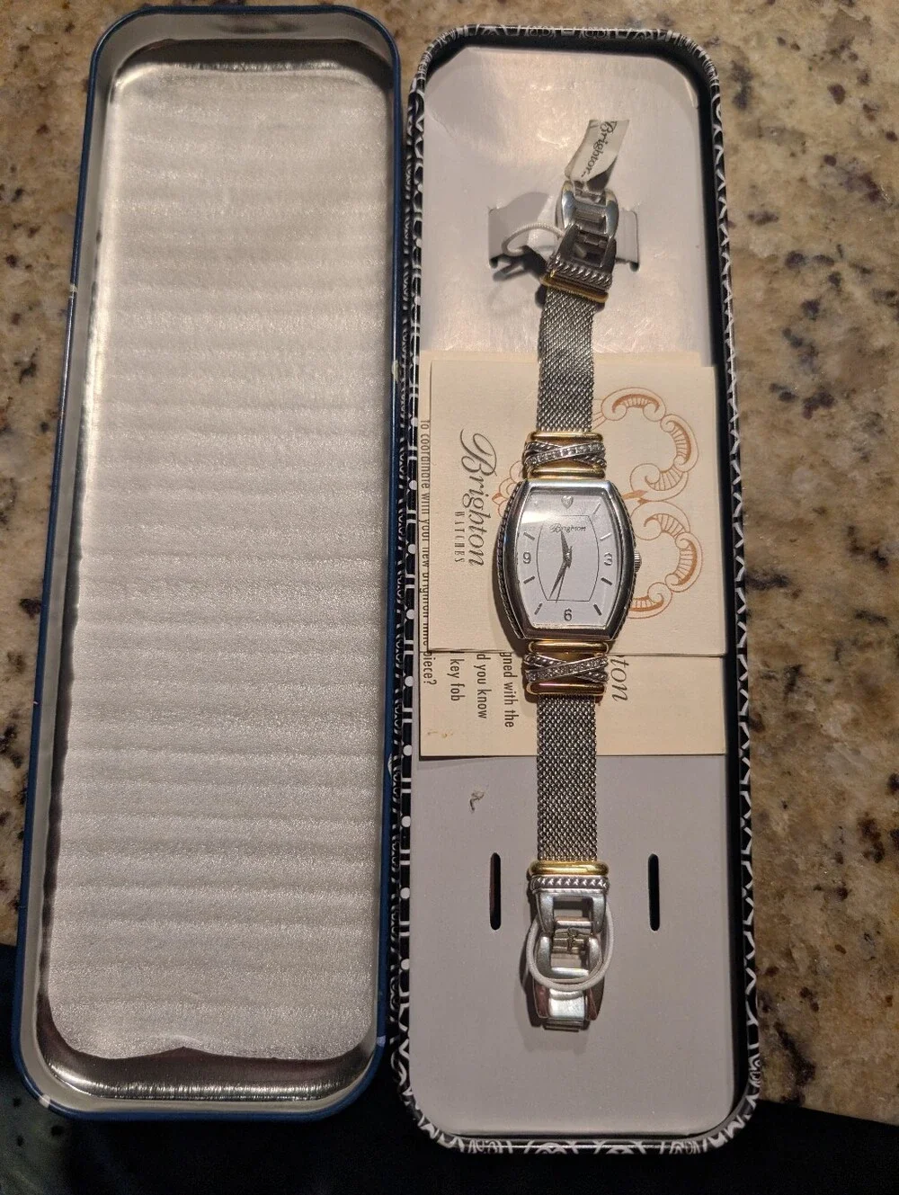 Brighton Zurich Two Toned Gold Silver Plated Neptune's Rings Motif Watch Womens